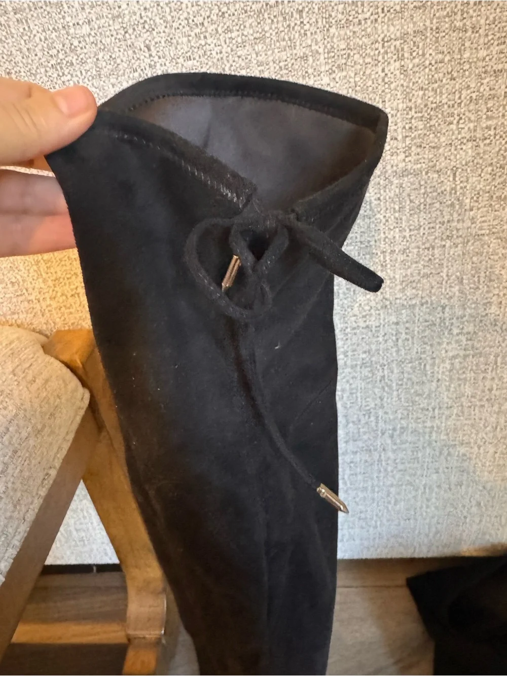 Marc Fisher Black Over-the-Knee Pointed Toe Stretch Boots